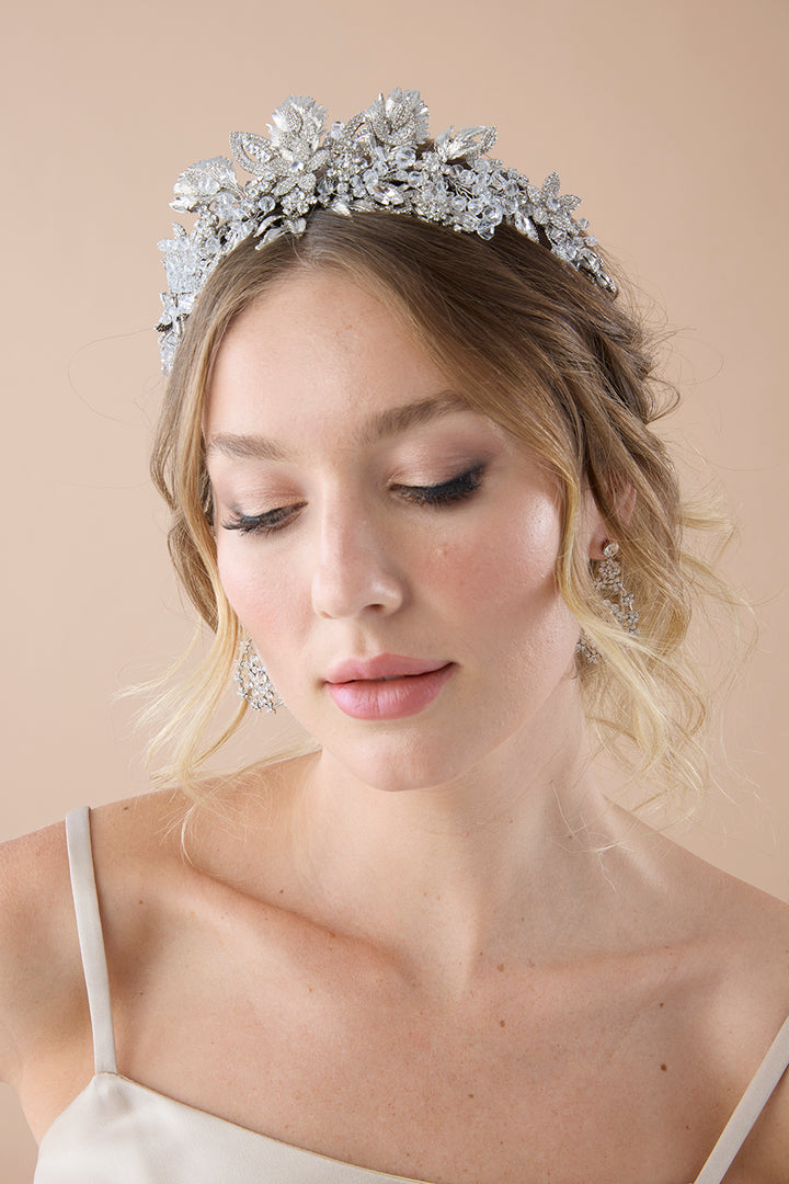 FLEURINE Swarovski Wedding Headpiece with Micro Zirconia