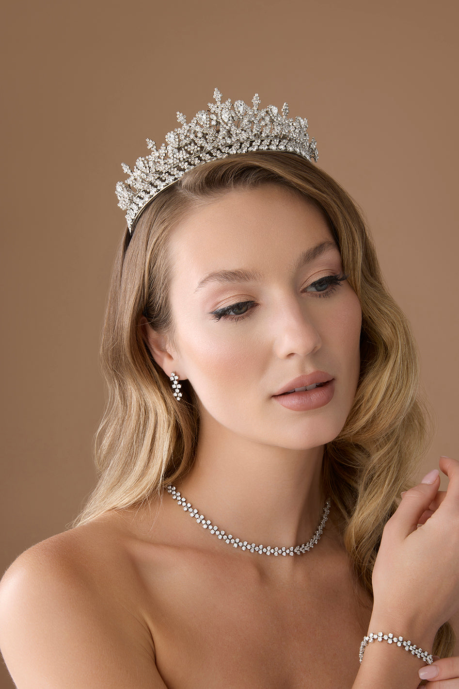 GEMNA Rose Gold Swarovski Luxurious Wedding Tiara 3D Luxury
