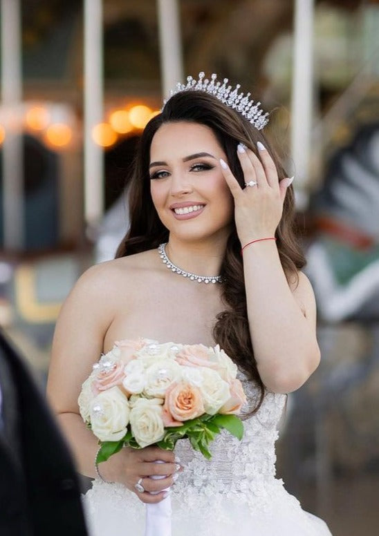Ellee Real Bride Adorned with LUCIENNE Swarovski Wedding Crown
