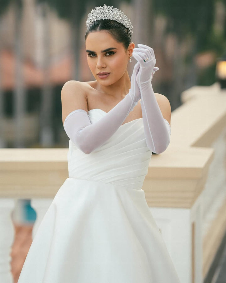 Ellee Real Bride Adorned in ISABELLA Swarovski Tiara