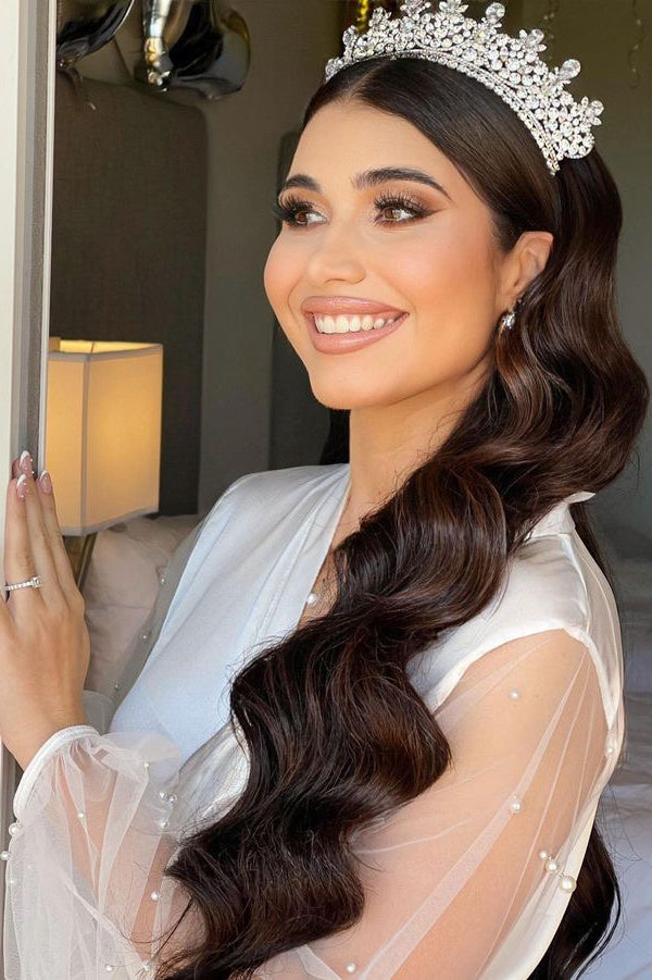 Ellee Real Bride Adorned with CARINA Swarovski Crown