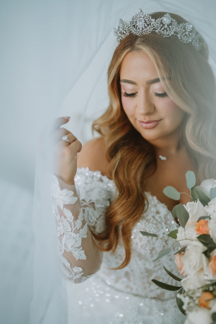 Ellee Bride Adorned with MELINA Swarovski Crown