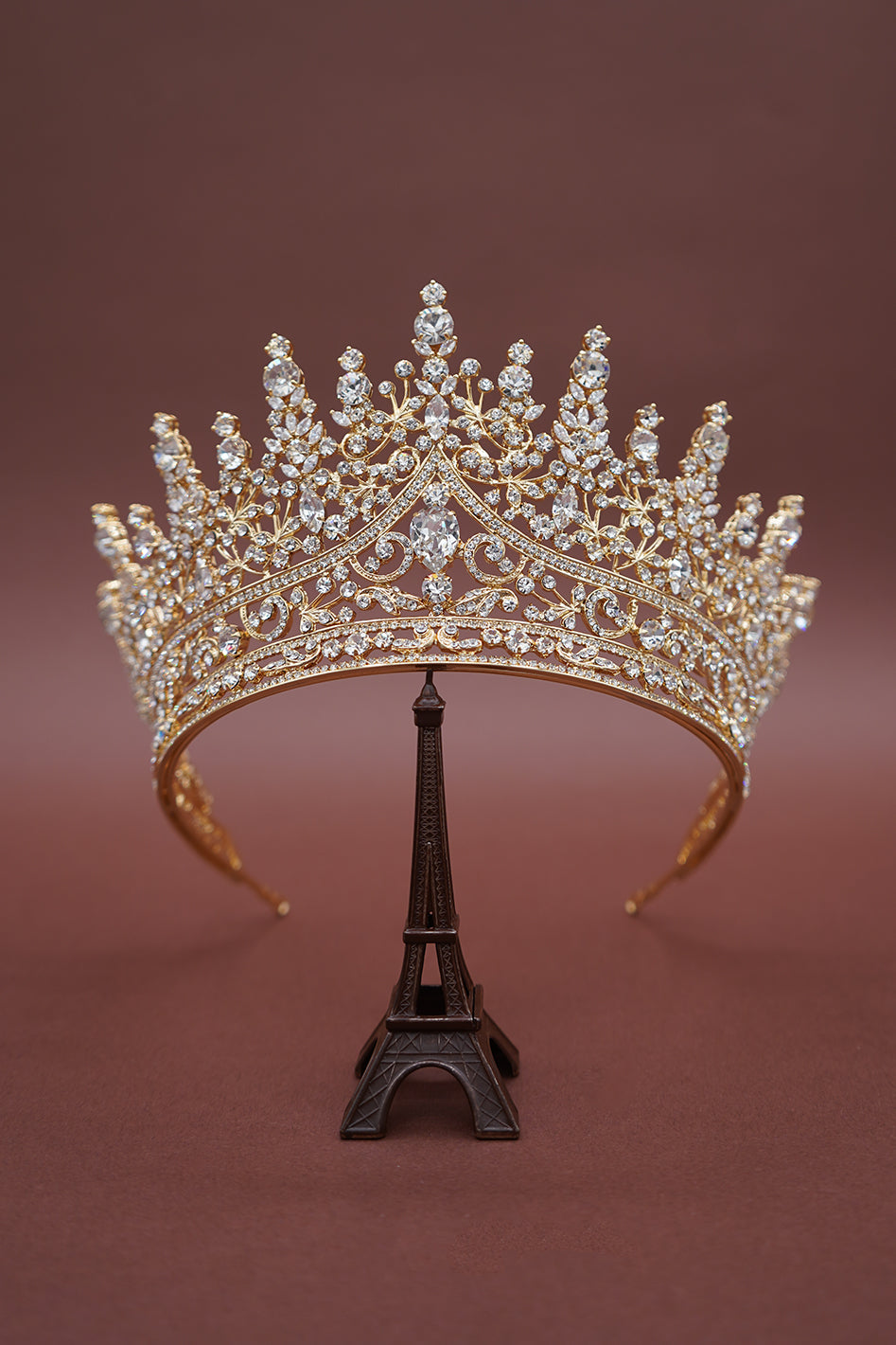 Giovanna Swarovski Crown Gold Tone front profile