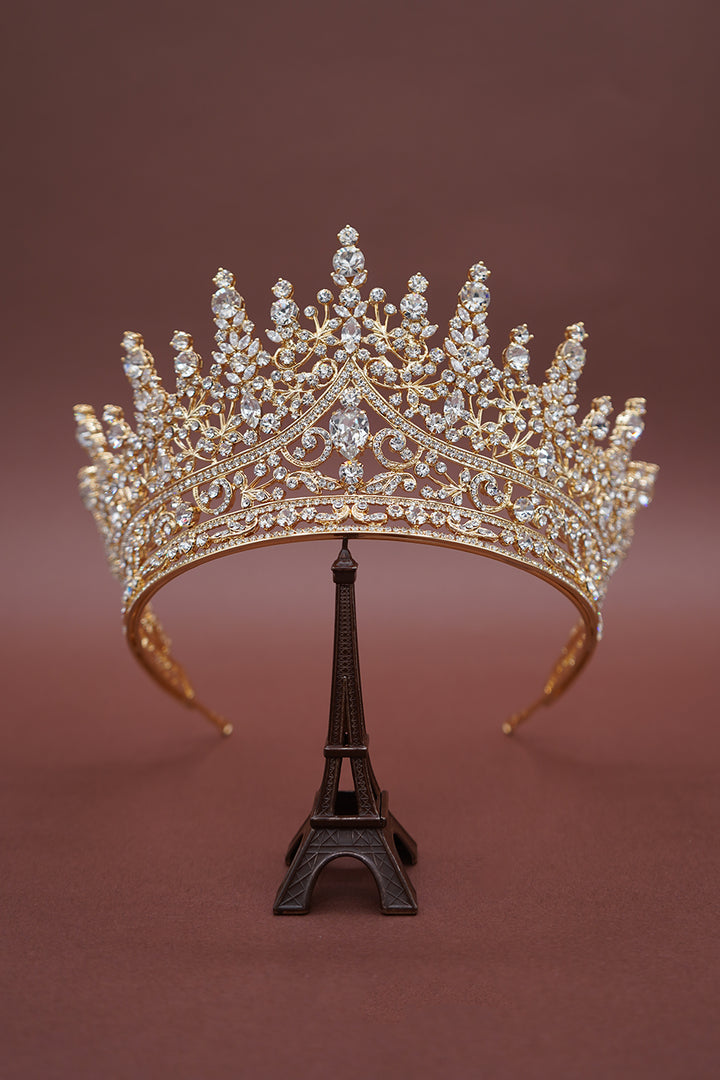 Giovanna Swarovski Crown Gold Tone front profile