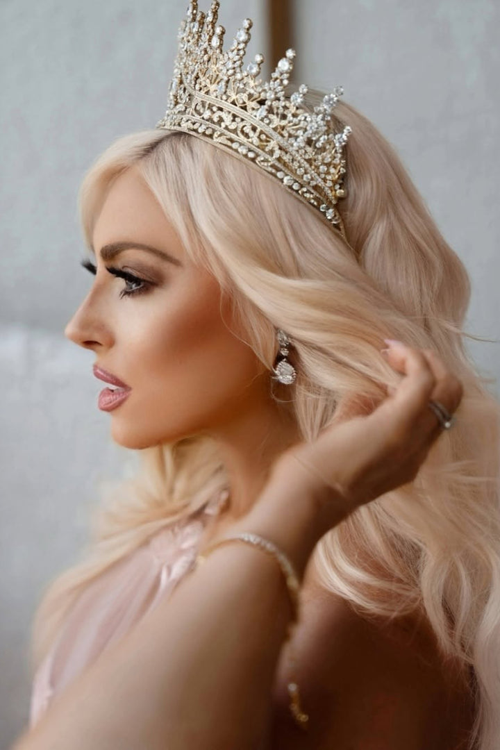 Giovanna Swarovski Crown Gold Tone on our stunning model
