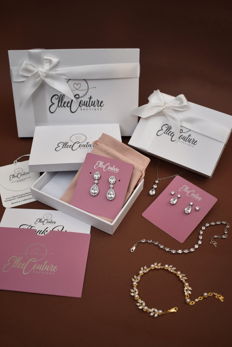 Jewelry Set, Bracelet, Earrings, Necklace, Gift Set Packaging - Ellee Couture Boutique