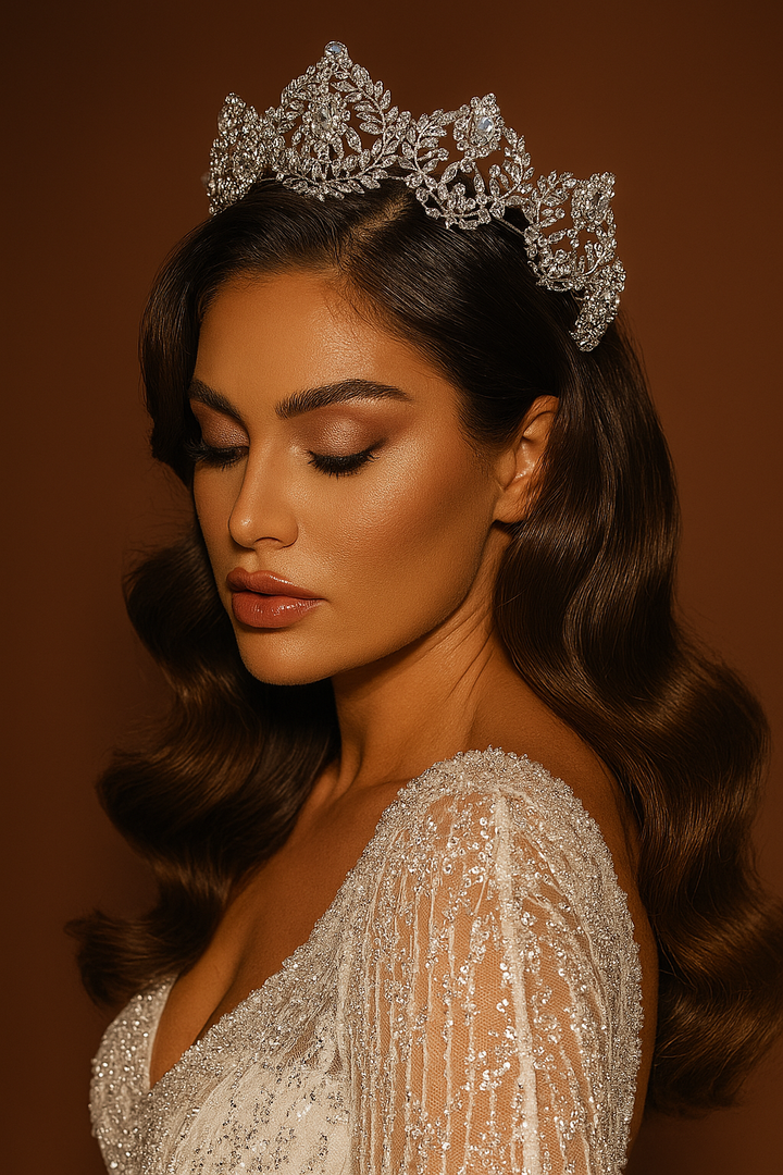 Ellee Bride Adorned with MELINA Swarovski Crown
