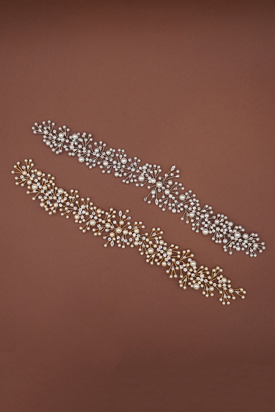 Ellee Bride Adorned with MARIT-PEARLS Swarovski Headpiece