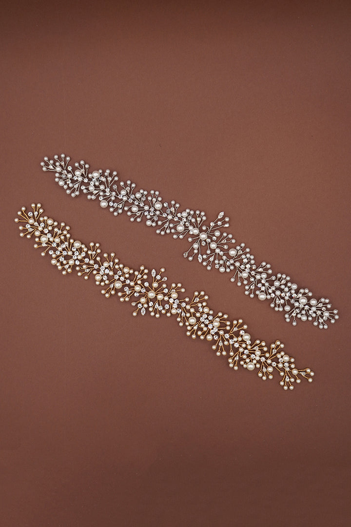 Ellee Bride Adorned with MARIT-PEARLS Swarovski Headpiece