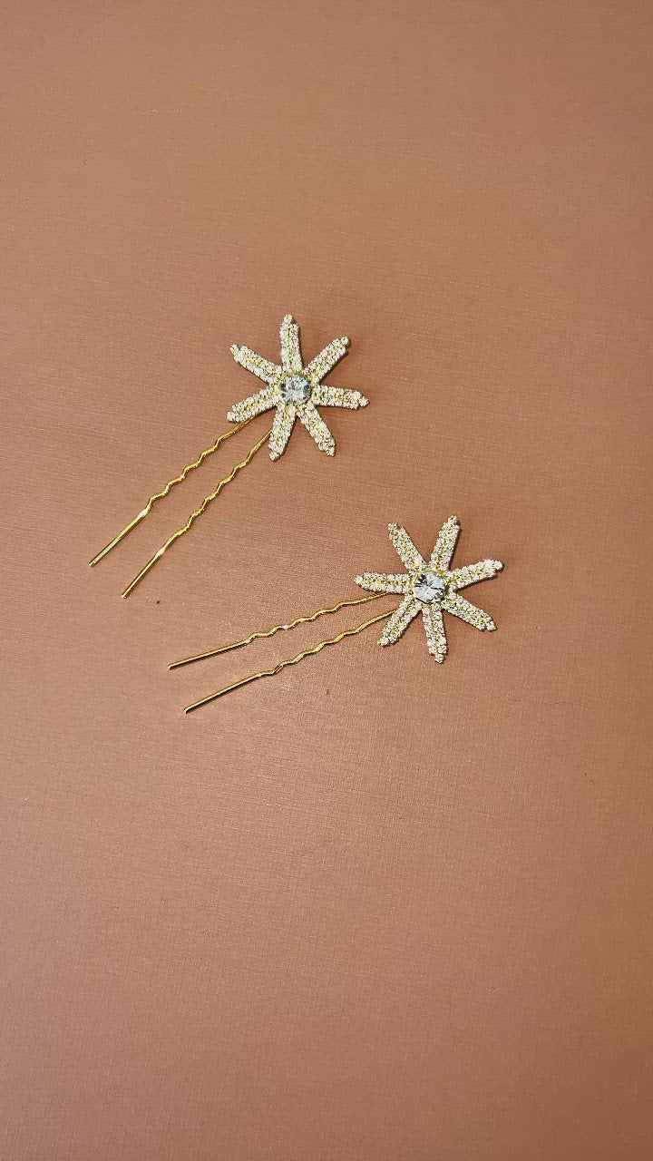 ZURI SWAROVSKI crystals Hair Pins, Sold in Pairs