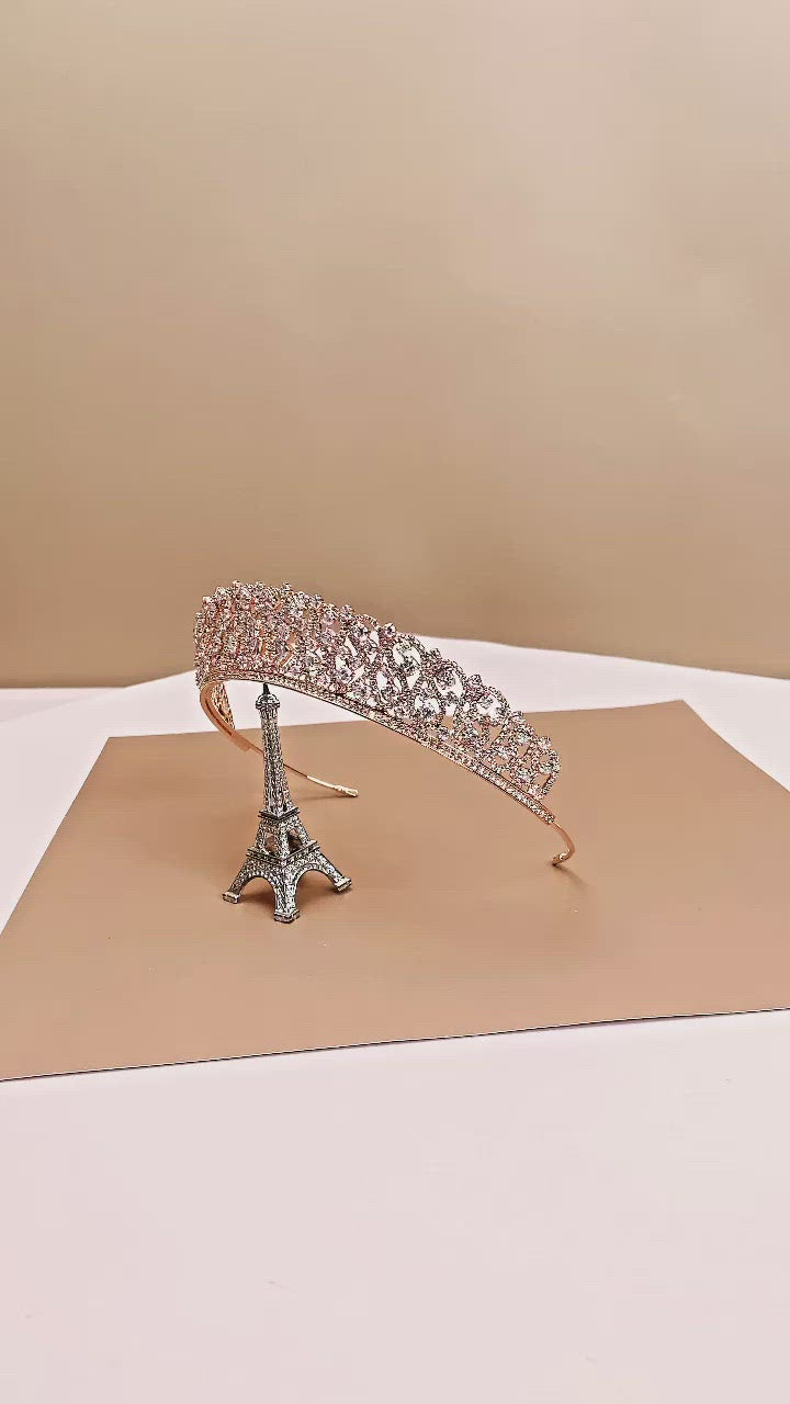 GIULIA Rose Gold Swarovski Tiara