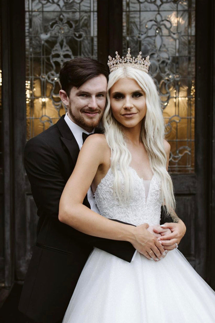 Ellee Real Bride Adorned with GWYNETH Swarovski Full Crown