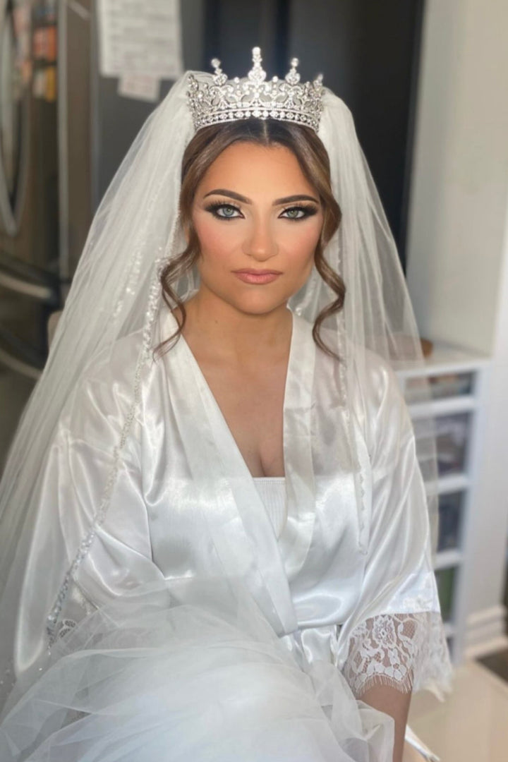Ellee Real Bride Adorned with GWYNETH Swarovski Full Crown