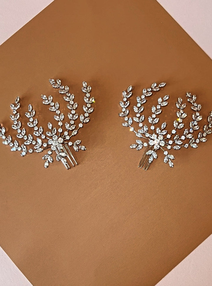 LUCIA Swarovski Bridal Hair Comb, Swarovski Hair Wings