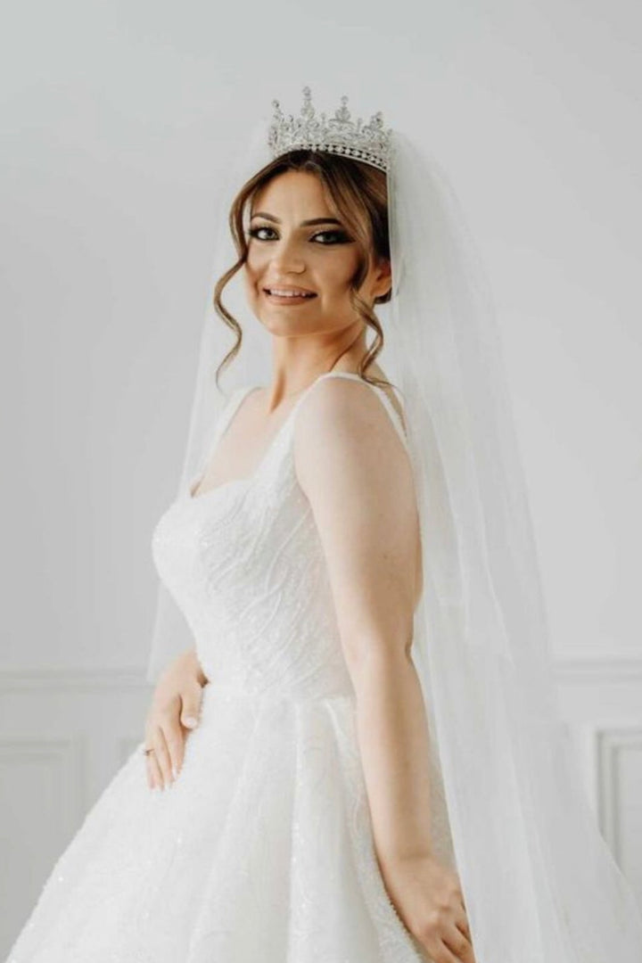 Ellee Real Bride Adorned with GWYNETH Swarovski Full Crown
