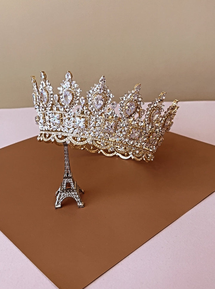 MAJESTIC ROYAL Bridal Full Crown with Brilliant SWAROVSKI Crystals