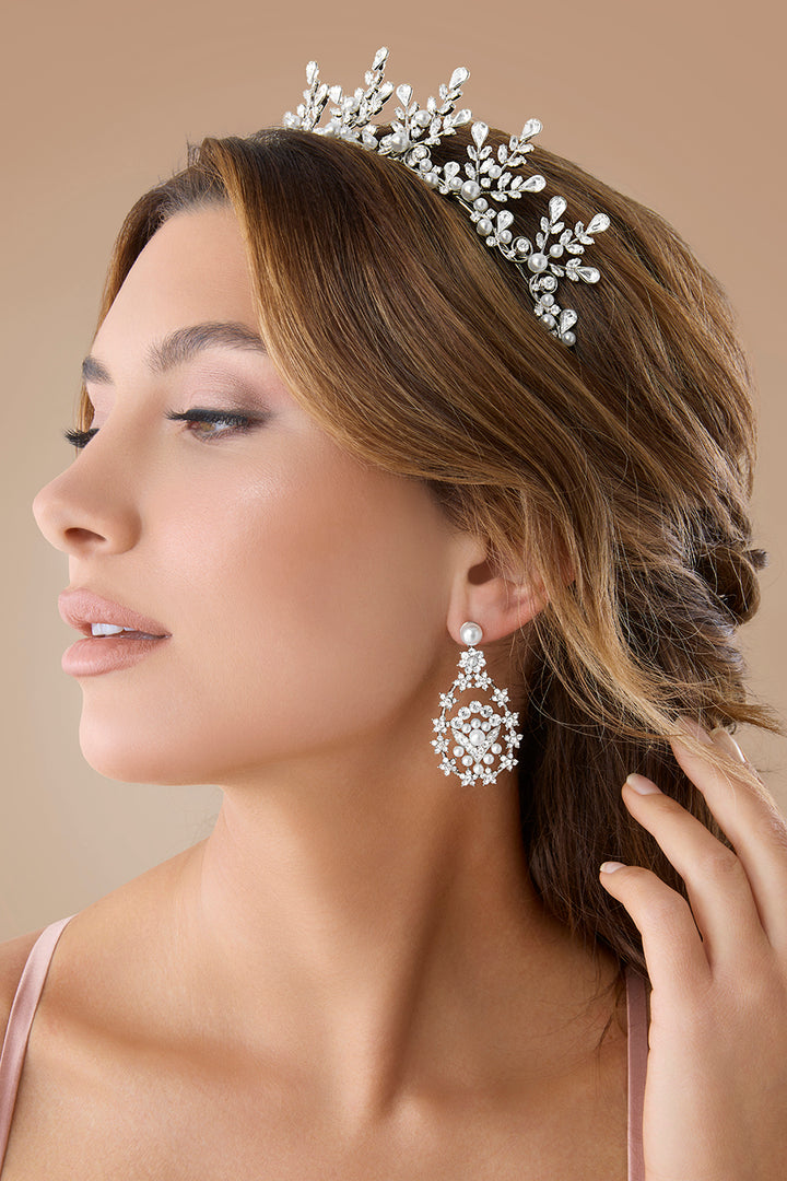 CLAIRE-Pearls Swarovski Drop Earrings