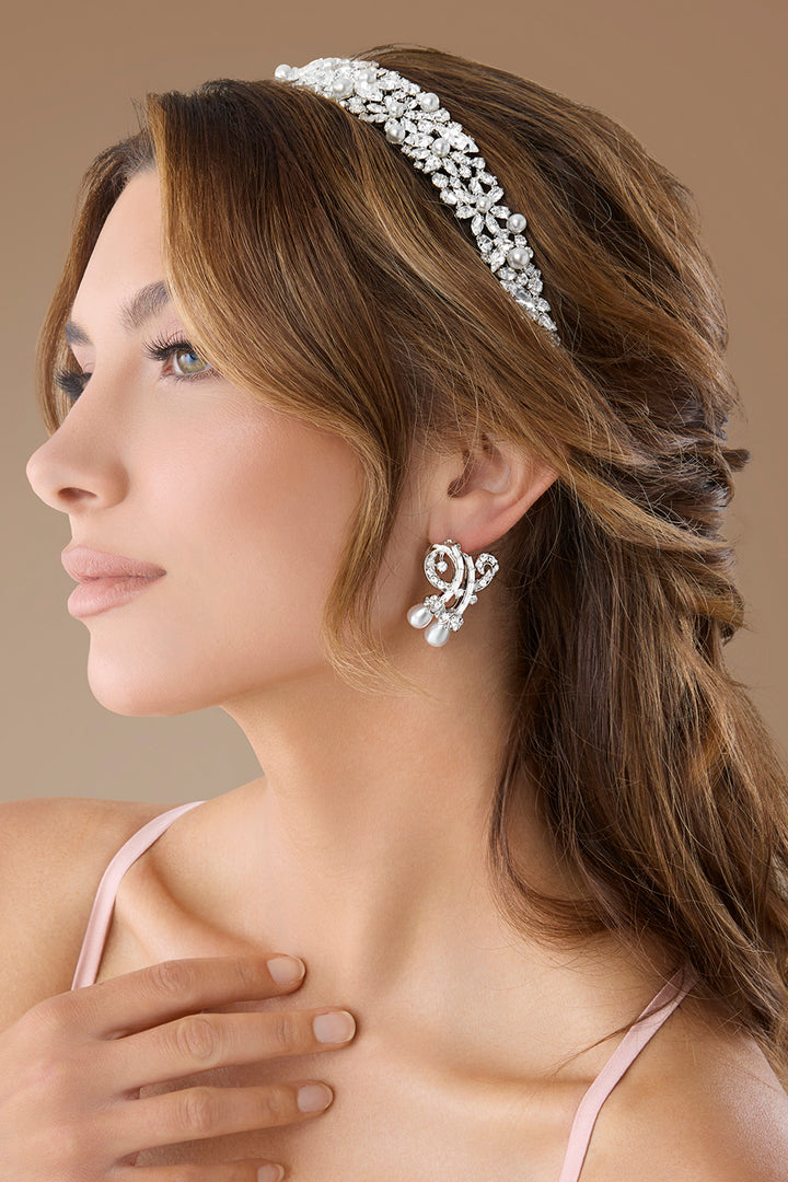 NAYA Crystal and Pearl Earrings