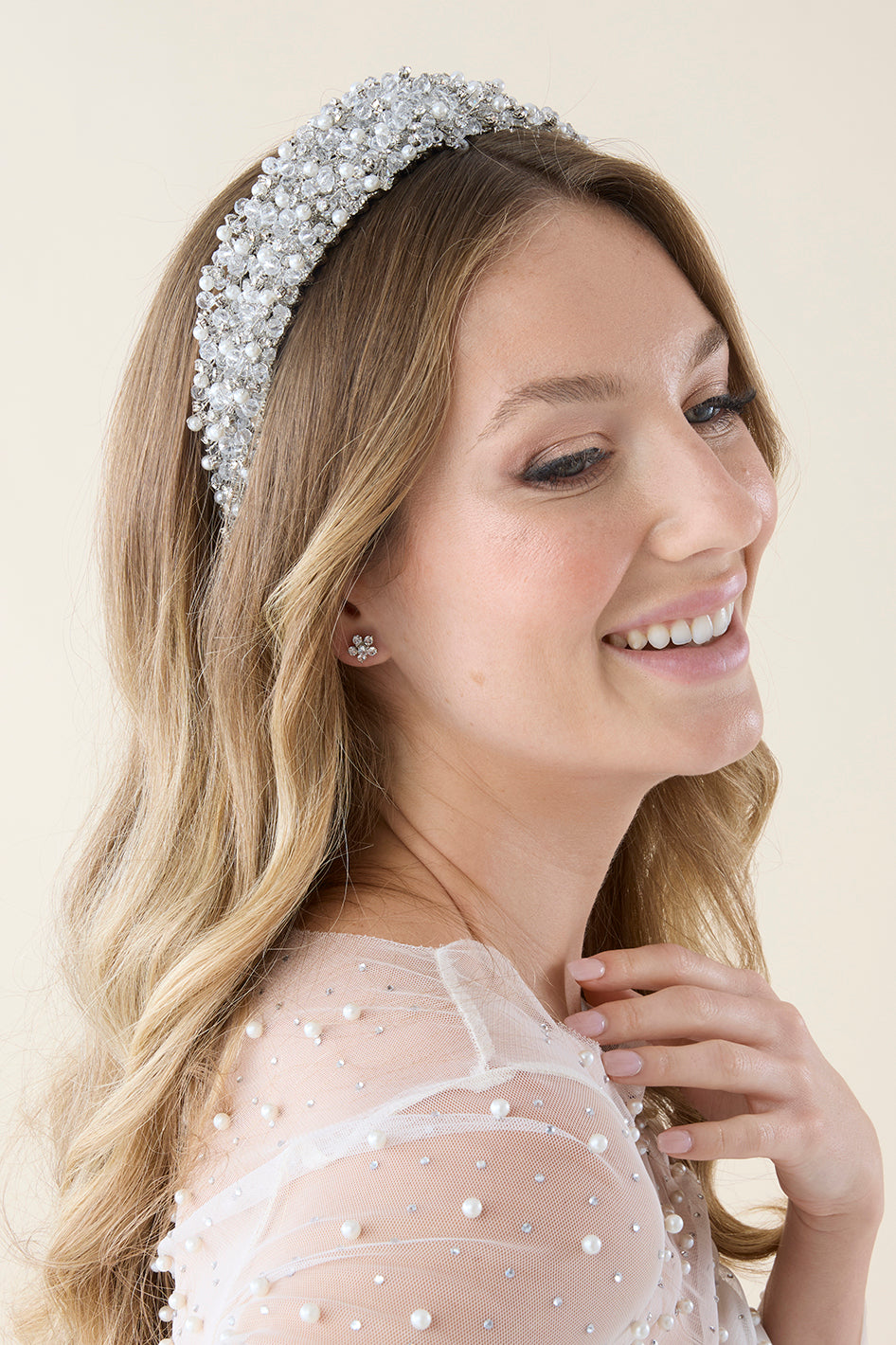 BALILTI Swarovski Bridal Pearl Headpiece