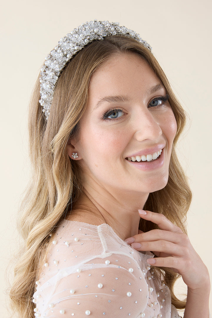 BALILTI Swarovski Bridal Pearl Headpiece