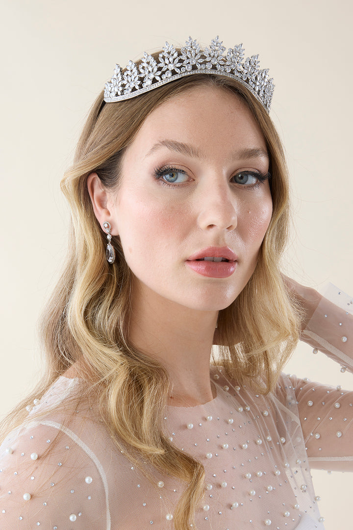 MARIE Simulated Diamond Tiara (Made To Order)