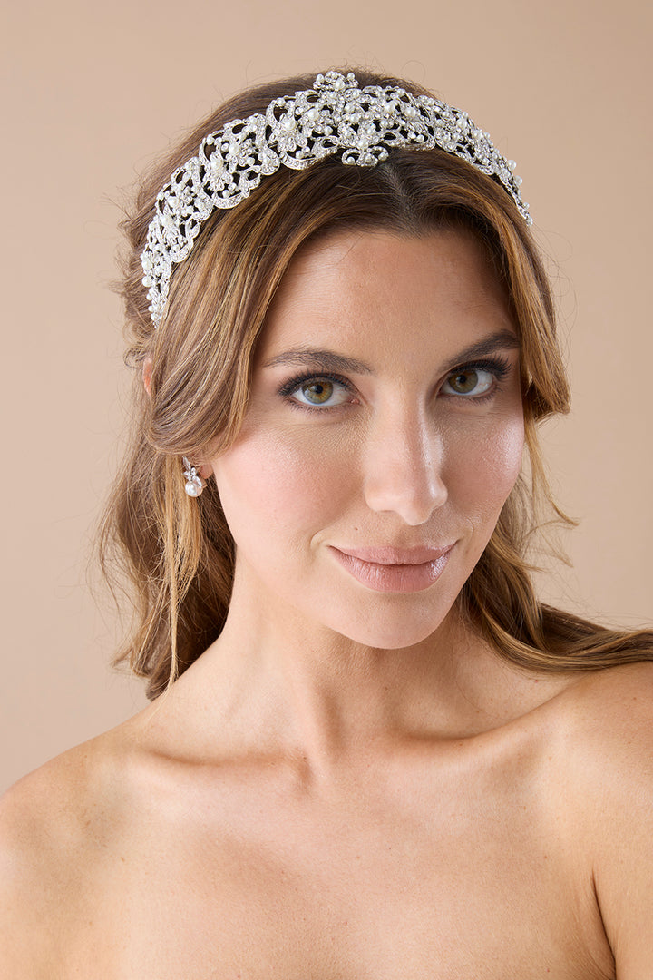 ADDILYN-PEARLS Crystal Bridal Headband