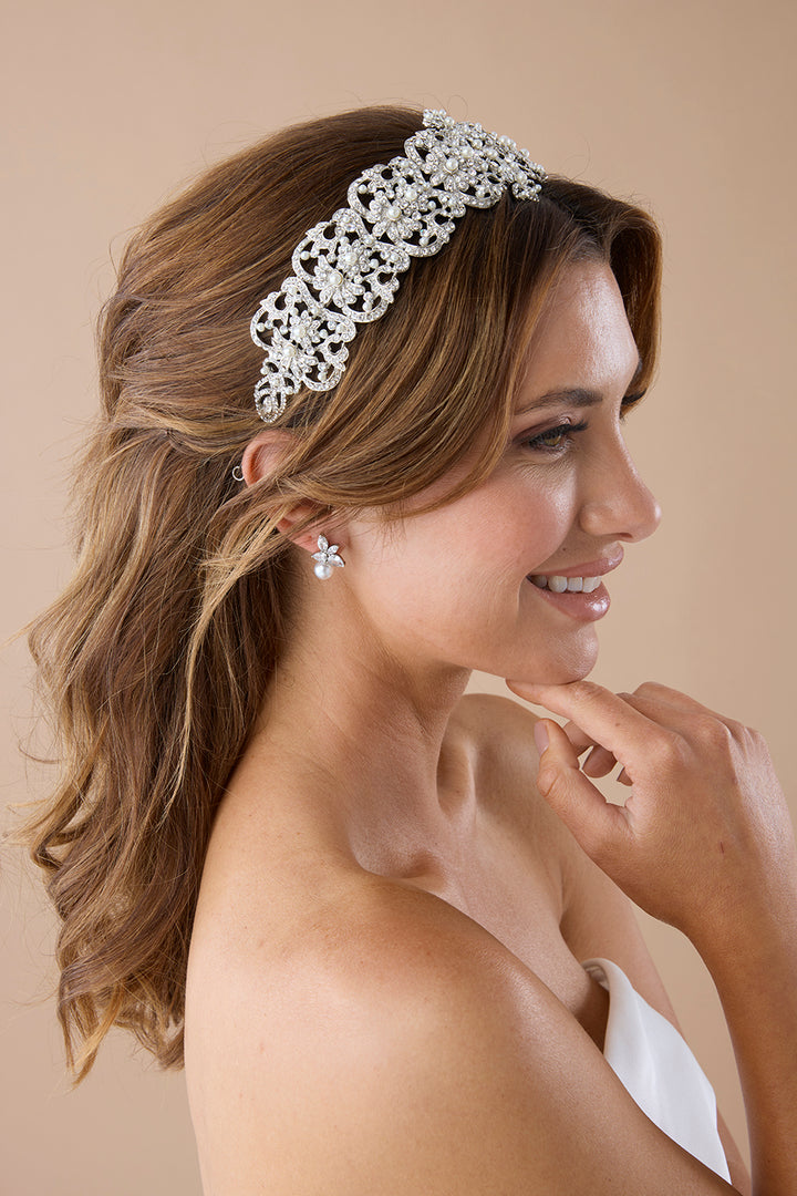 ADDILYN-PEARLS Crystal Bridal Headband