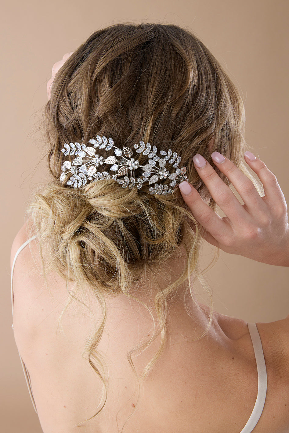 Ellee Real Bride Adorned with RAIN Wedding Headpiece, Swarovski Hair Comb - Side Piece
