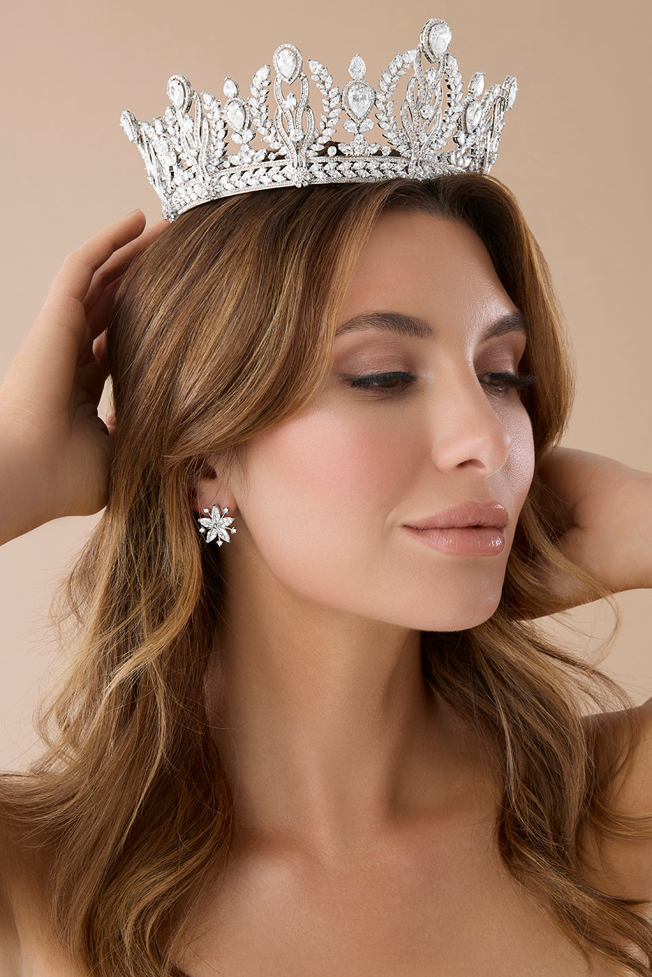 ROYALE Simulated Diamond Wedding Crown