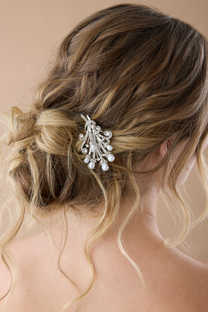 AMAYA Crystal and Pearl Hair Comb