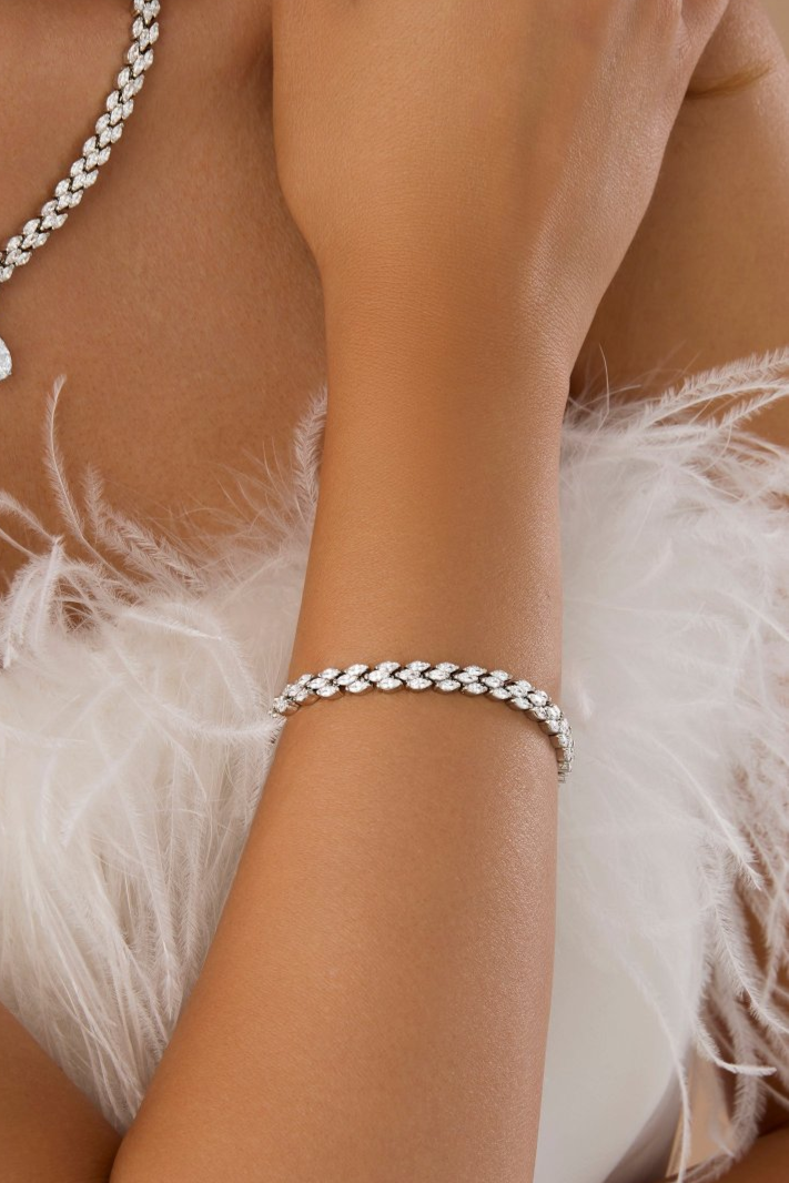 GLISTEN Simulated Diamond Bracelet With Ellee Extension- Sample Sale