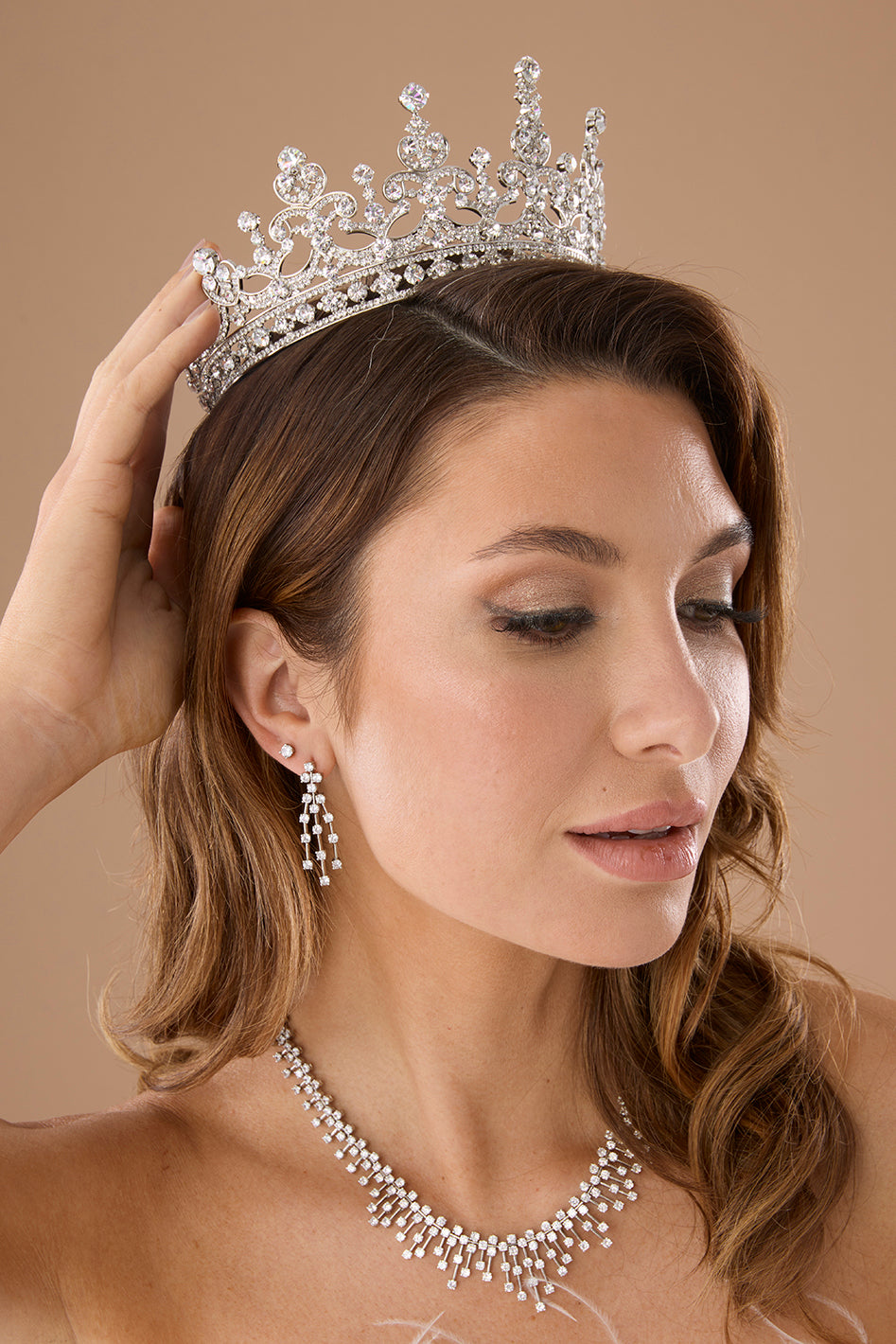 Ellee Real Bride Adorned with GWYNETH Swarovski Full Crown