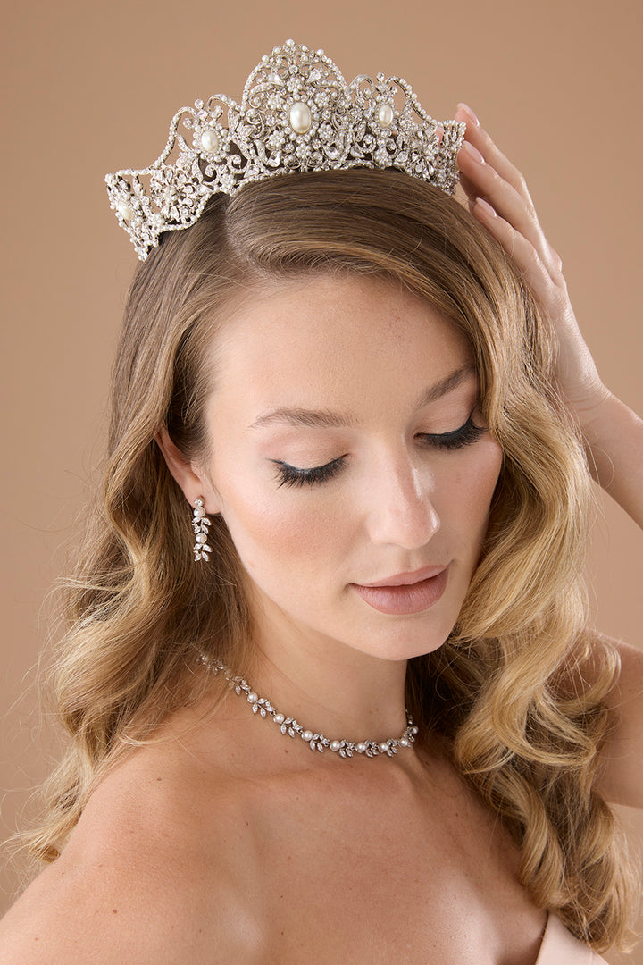 SPENCER ROYAL-PEARLS Crystal Crown