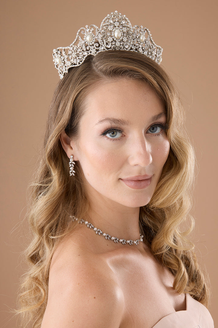 SPENCER ROYAL-PEARLS Crystal Crown