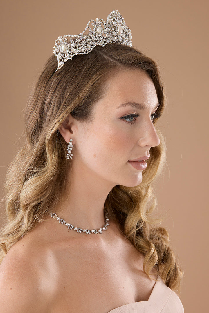 SPENCER ROYAL-PEARLS Crystal Crown