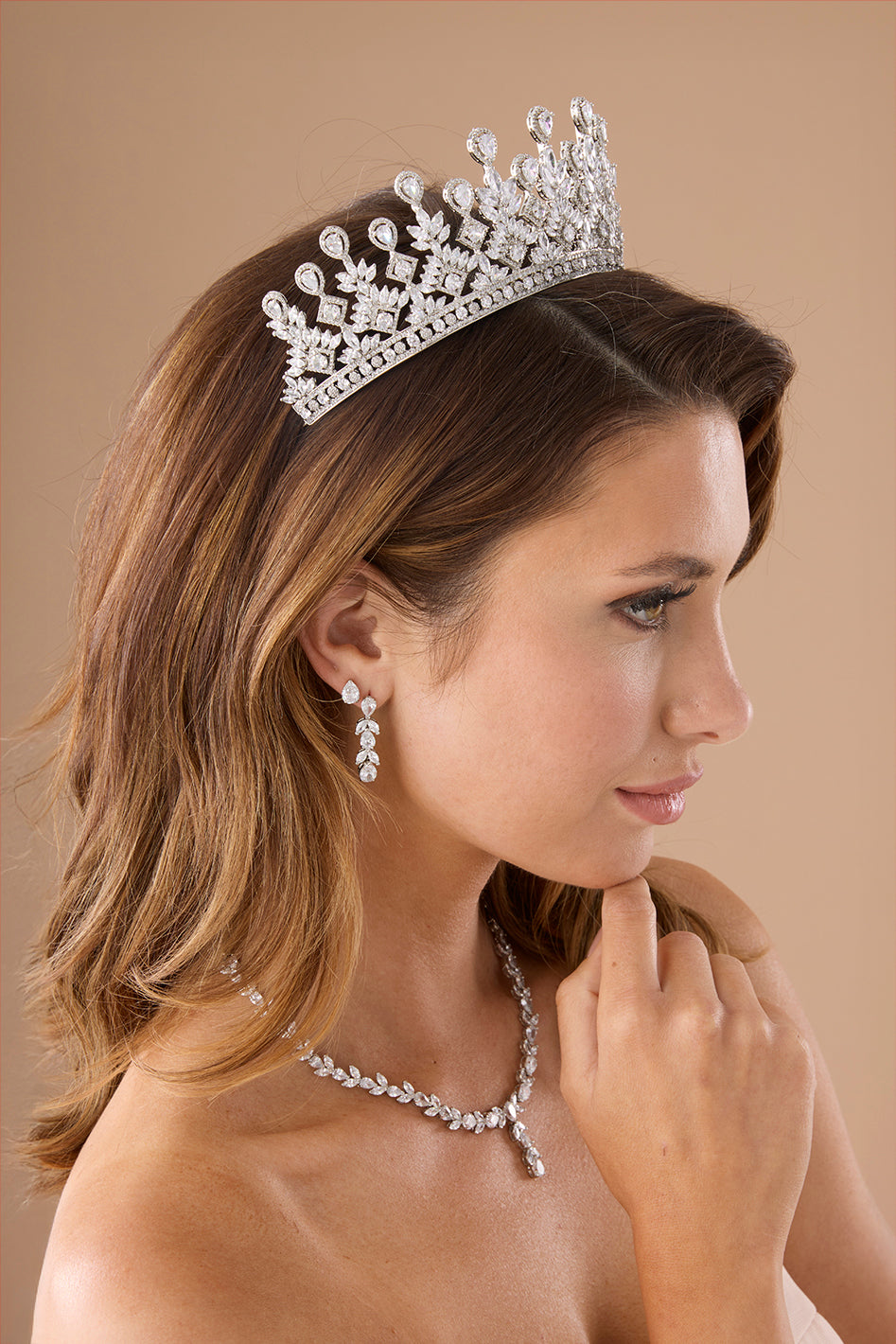 LUCIENNE Simulated Diamond Wedding Crown