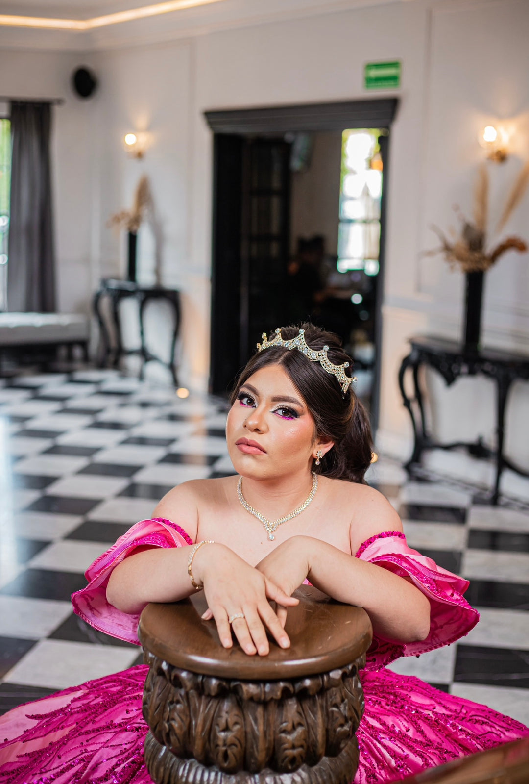 Ellee Real Quinceanera Adorned with DIANA Simulated Diamond Tiara