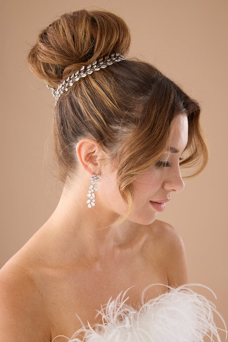 ARYA Simulated Diamond Bridal Headband - Headpiece