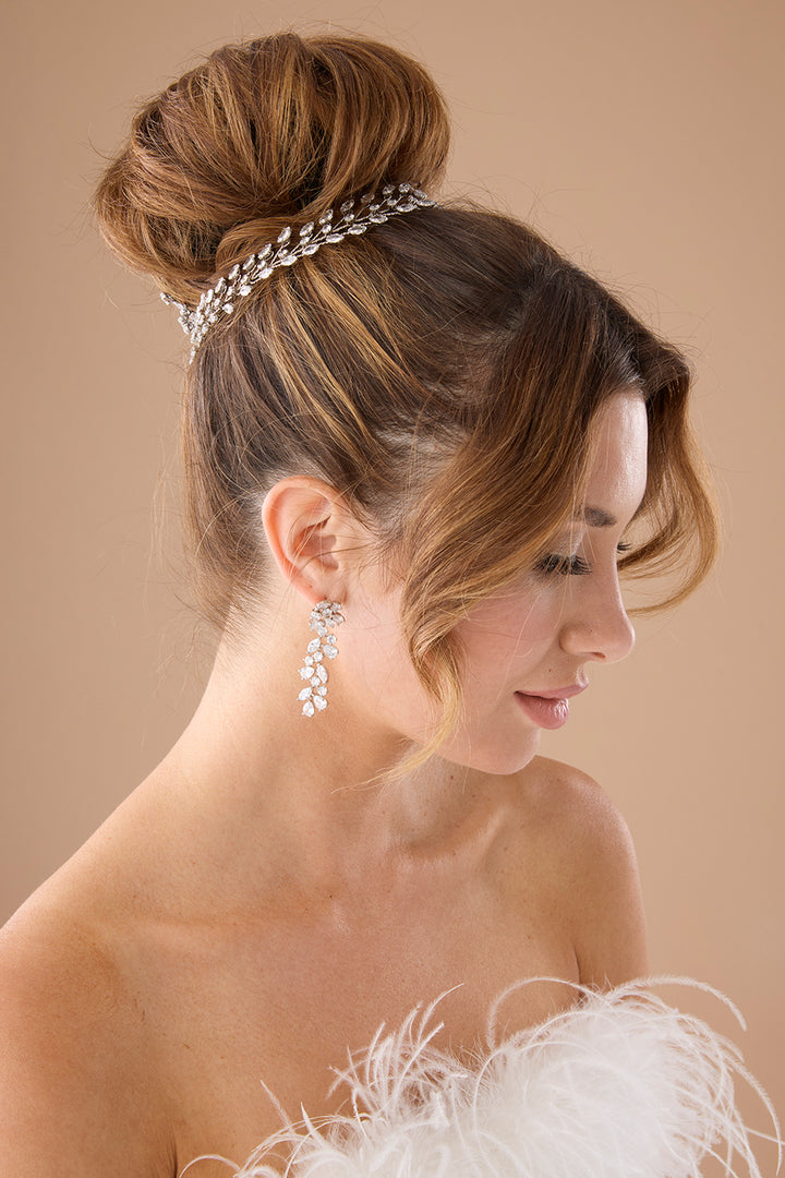 ARYA Simulated Diamond Bridal Headband - Headpiece