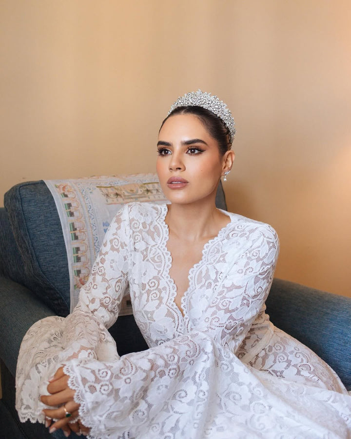 Ellee Real Bride Adorned in ISABELLA Swarovski Tiara