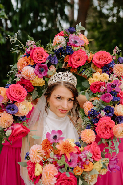 Ellee Real Bride Adorned with ALINE Swarovski Bridal Crown, Wedding Tiara