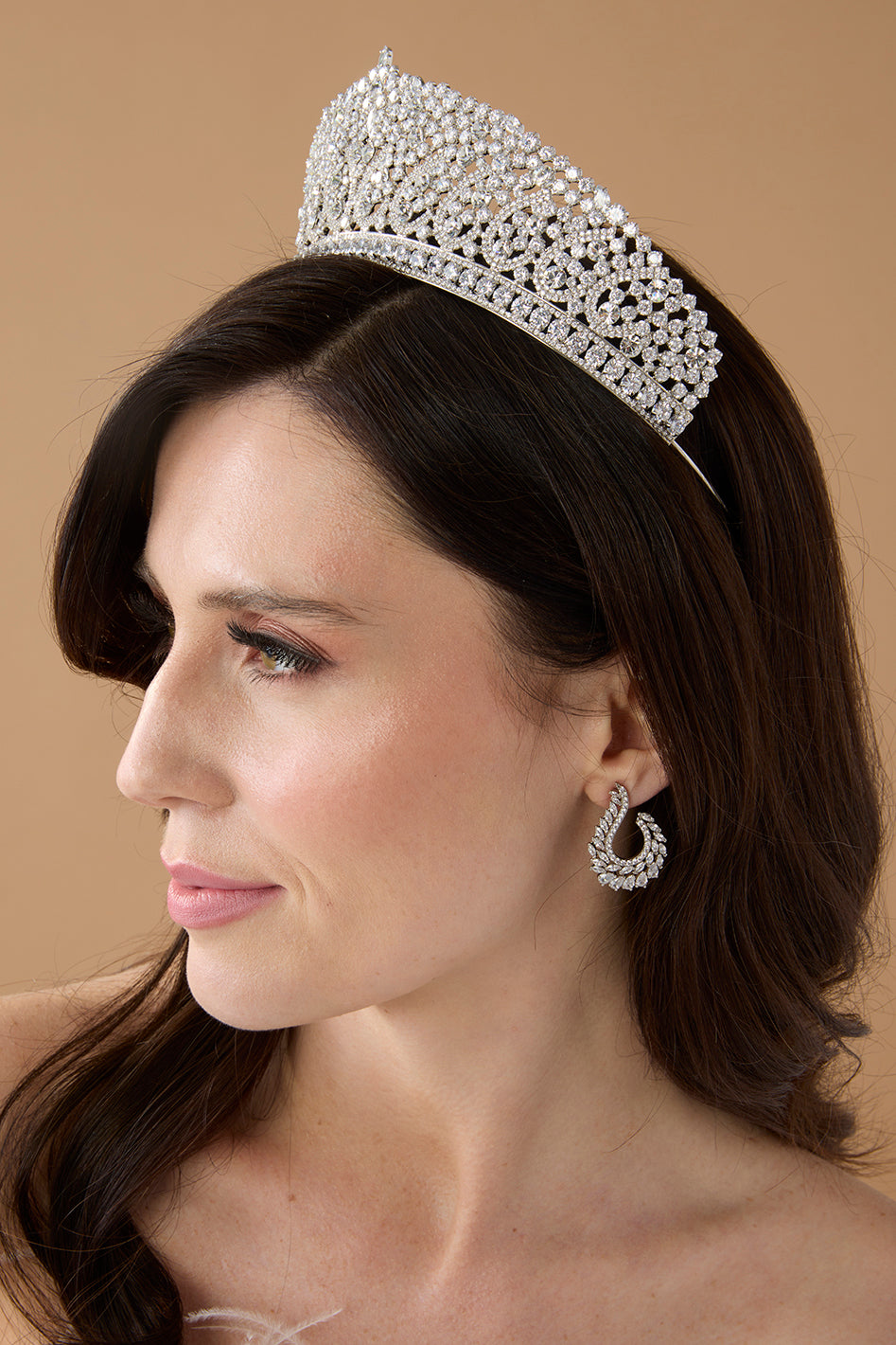 Ellee Real Bride Adorned with ALINE Swarovski Bridal Crown, Wedding Tiara