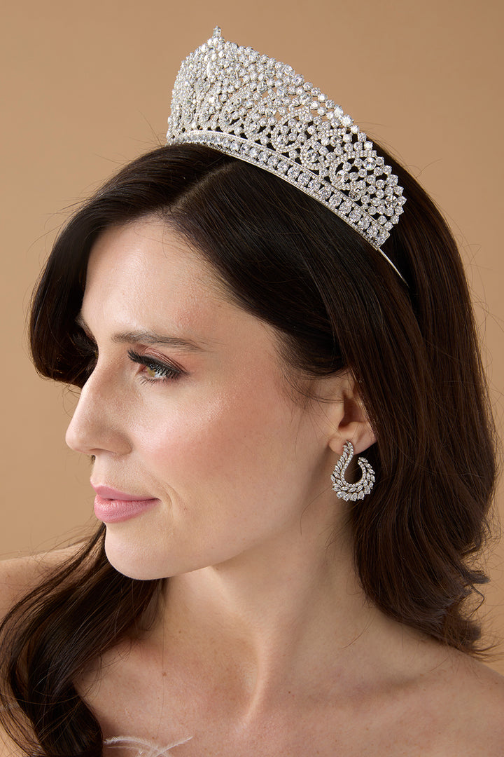 Ellee Real Bride Adorned with ALINE Swarovski Bridal Crown, Wedding Tiara