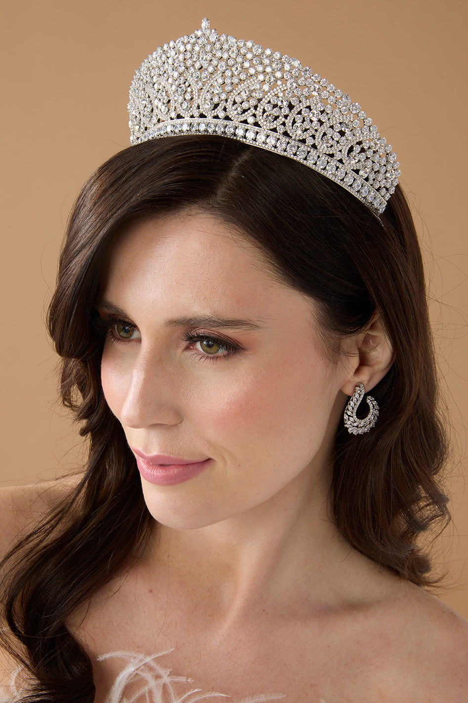 Ellee Real Bride Adorned with ALINE Swarovski Bridal Crown, Wedding Tiara