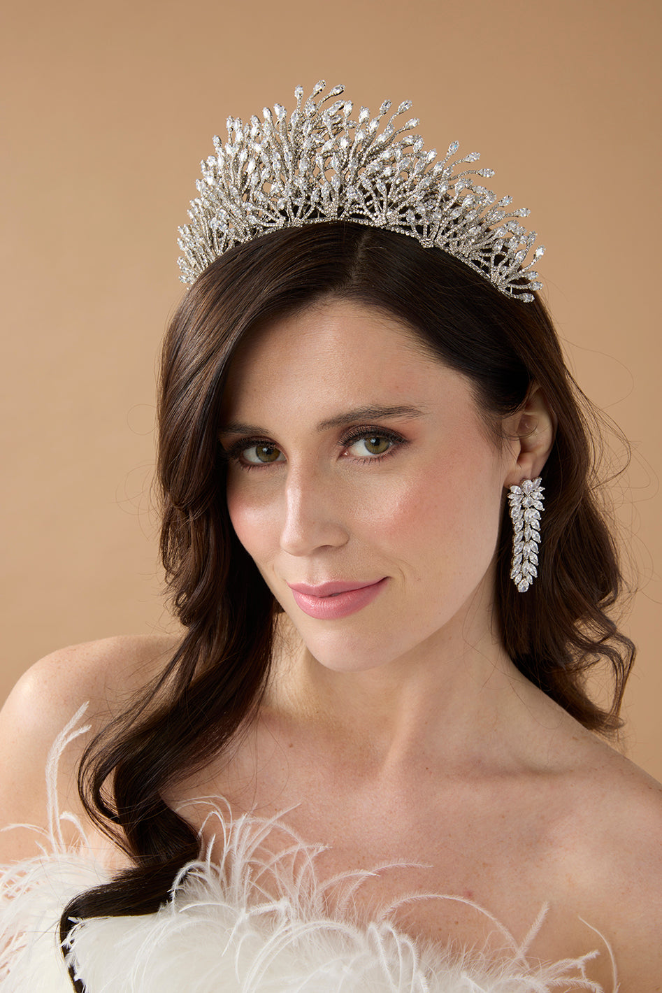 BEATRICE Crystal 3-D Bridal Crown