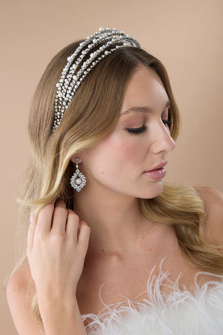 RAINA Luxurious Swarovski and Pearl Headband