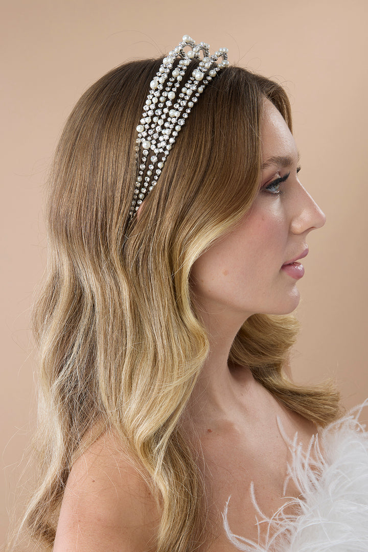 RAINA Luxurious Swarovski and Pearl Headband