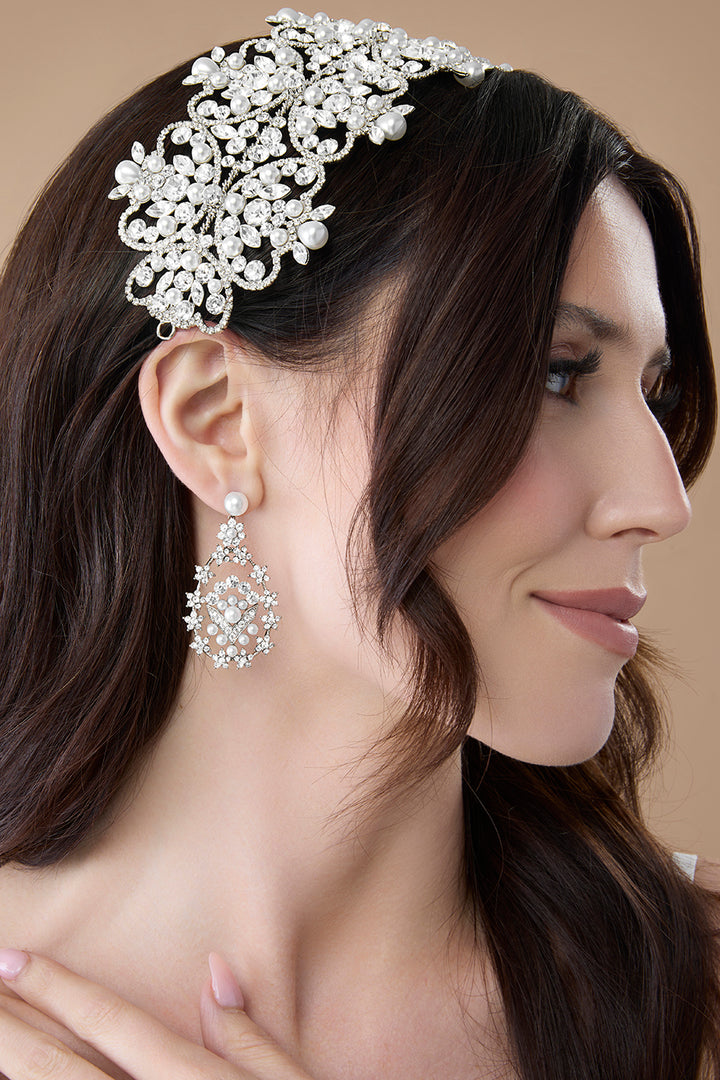 CLAIRE-Pearls Swarovski Drop Earrings