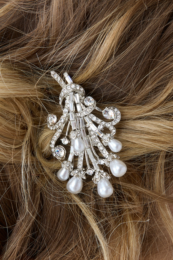 AMAYA Crystal and Pearl Hair Comb