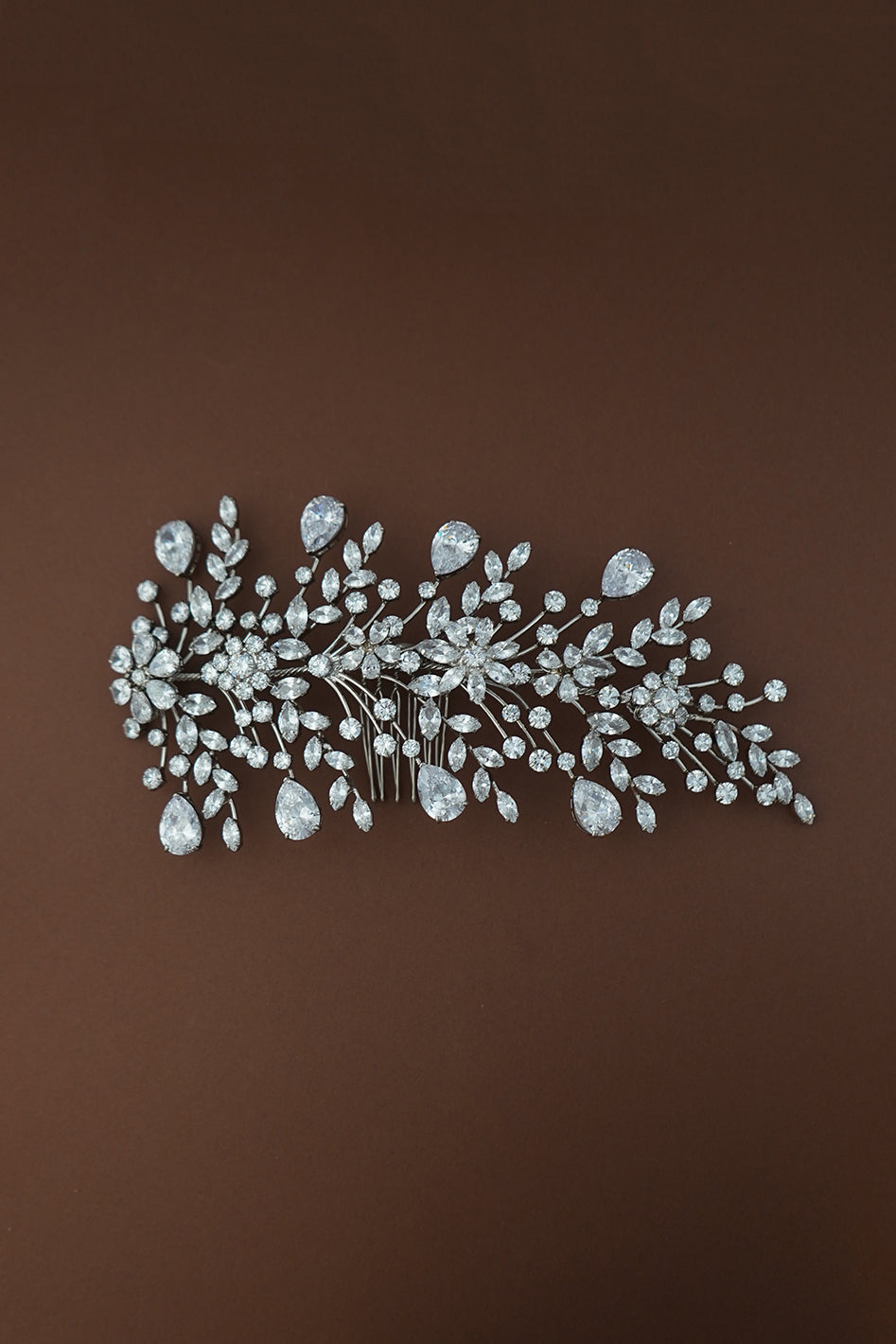 Ellee Bride Adorned with AMOUR Simulated Diamond Gorgeous Hair Comb
